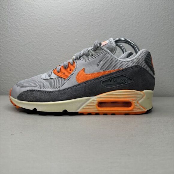 Nike Air Max 90 Total Orange Grey Running Shoes - Picture 3 of 9